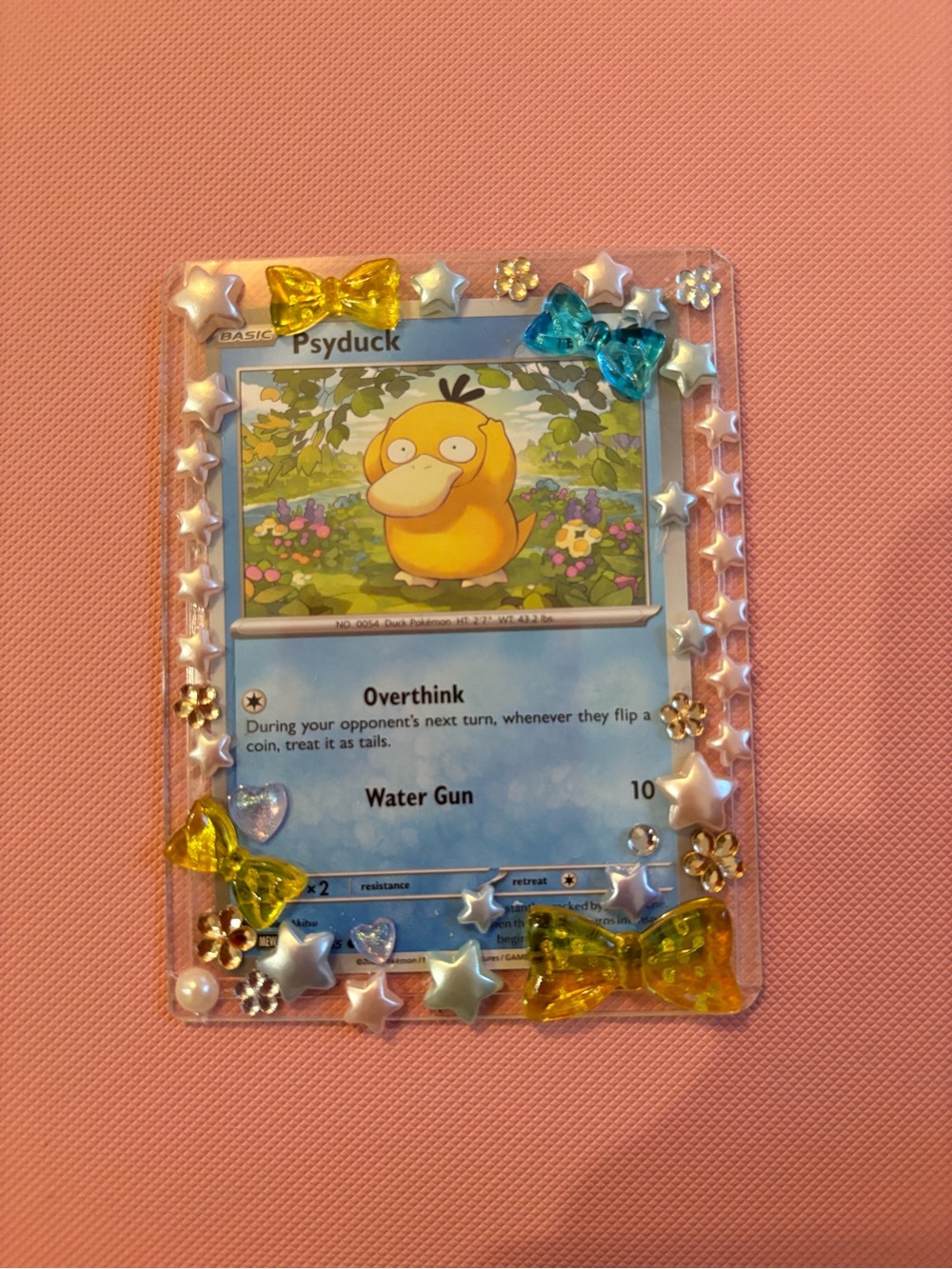 Pokemon Psyduck Decorative Card with Yellow and Blue Accents